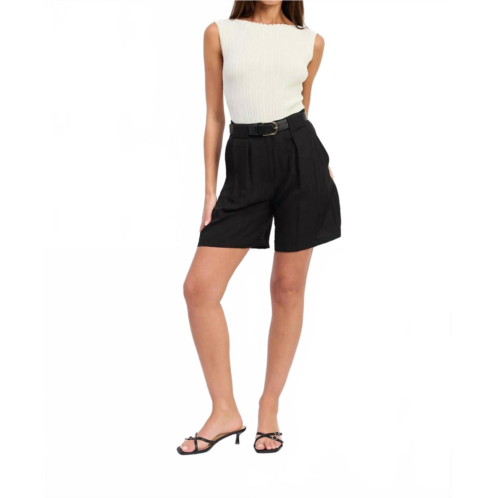 En Saison cara pleated shorts in black