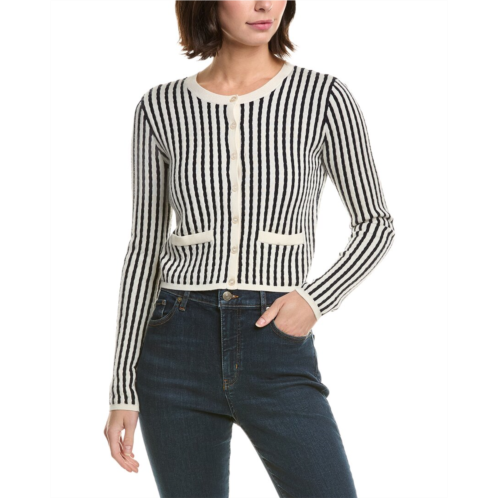 FRAME Denim the cable cashmere & silk-blend cardigan