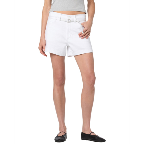 joes jeans white relaxed short with belt jean