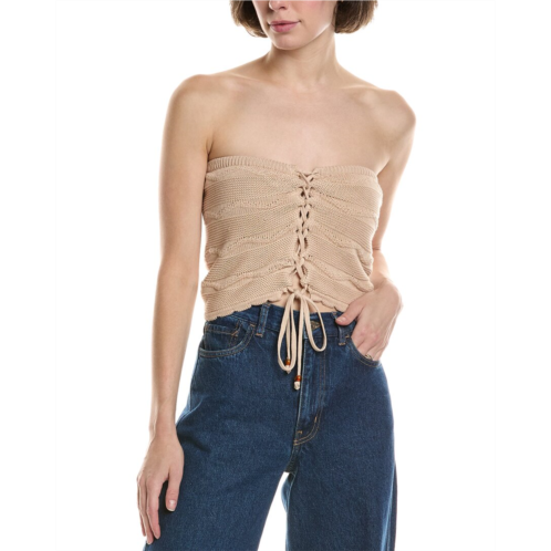 Vintage Havana knitted lace-up tube top