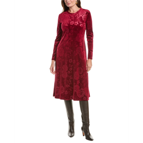 johnny was embossed stretch velvet midi dress