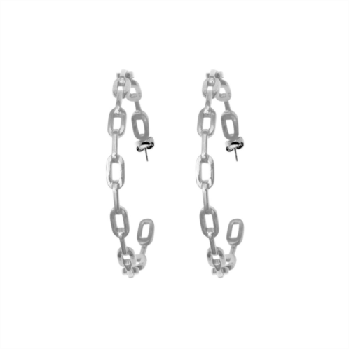 Adornia silver plated link hoop earrings