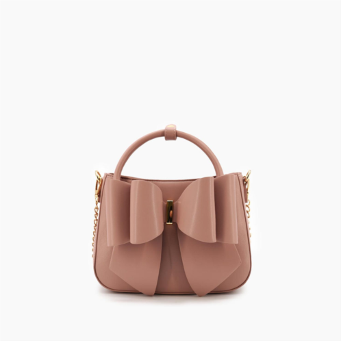 Like Dreams womens madeline bow vegan crossbody bag in mauve