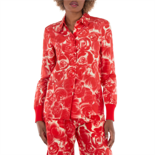 Burberry rose silk button down shirt