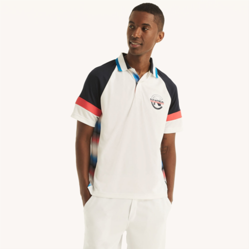 Nautica mens competition sustainably crafted colorblock classic fit polo