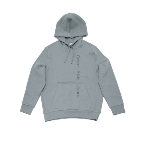 CALVIN KLEIN mens long sleeve earth pullover hoodie in stormy sea