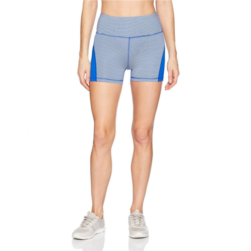 CALVIN KLEIN performance storm strip high waist colorblock shorts in sapphire combo