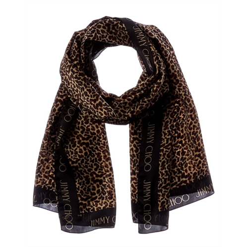 Jimmy Choo logo silk scarf