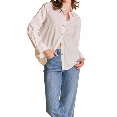 Endless rose womens shell button down shirt in white