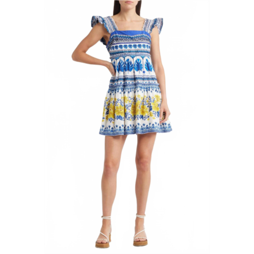 FARM RIO zuli mini dress in off white