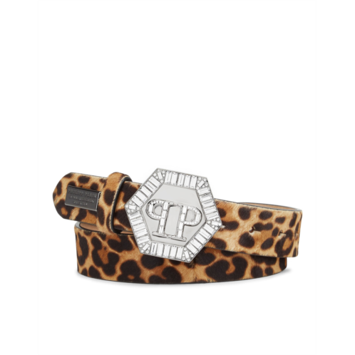 PHILIPP PLEIN belt stones hexagon leopard