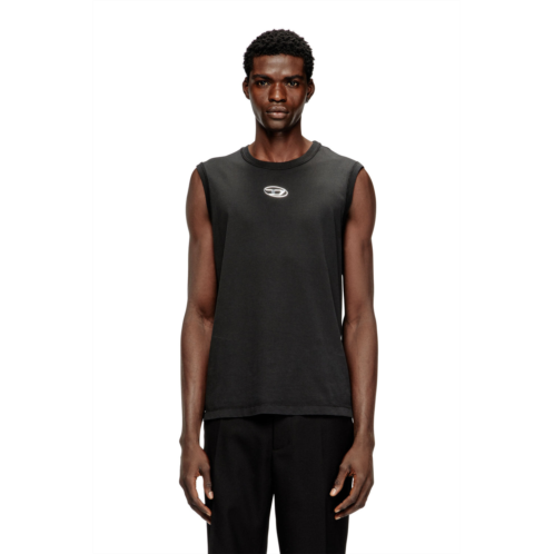 Diesel cotton tank top with metallic oval d