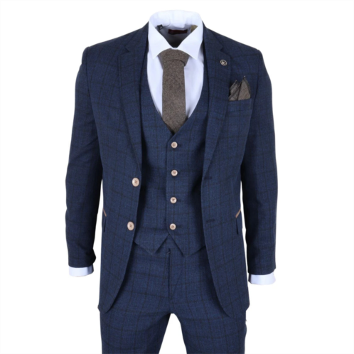 TruClothing 3 piece plaid check suit tailored fit formal set