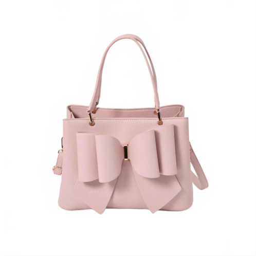 Like Dreams womens jenna bow vegan satchel crossbody bag in blush
