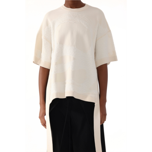Jason Wu looped fringe jacquard tshirt sweater with artwork