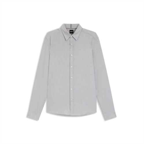 BOSS regular-fit shirt in cotton-blend flannel