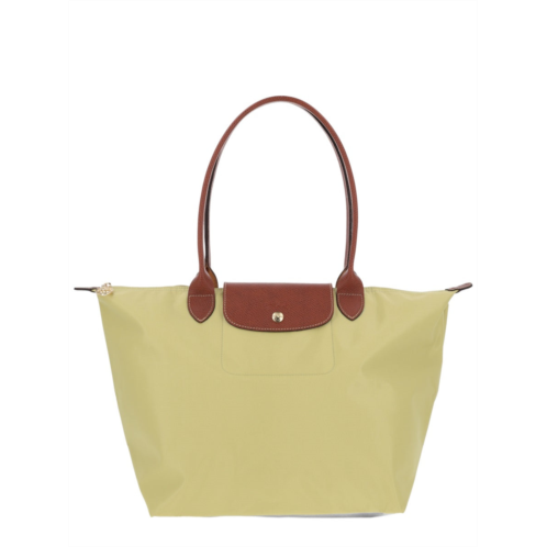 LONGCHAMP light yellow le pliage structured polyamide tote bag