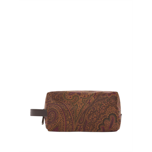 ETRO rectangular nylon pouch with paisley and arnica motif