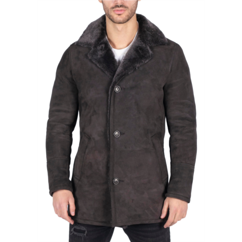 TruClothing sheepskin coat jacket button down