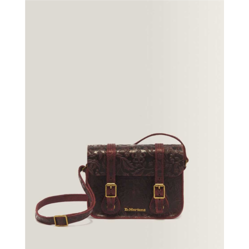 Dr. Martens 7 floral emboss crazy horse leather satchel