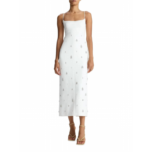 A.L.C. alana crystal embellished midi dress in white
