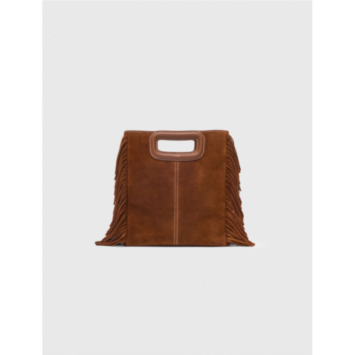 Maje topstitched suede m bag