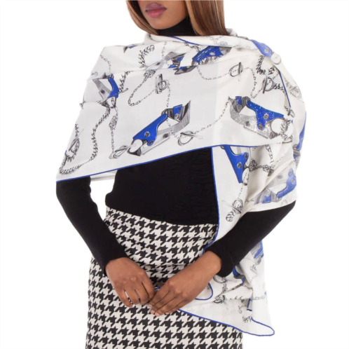 Burberry knight hardware print silk scarf