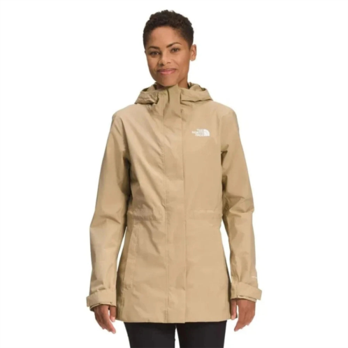 The North Face city breeze rain jacket womens beige hooded full zip kfc751