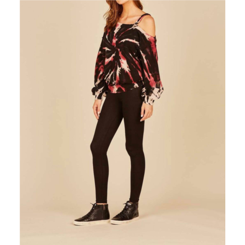 Vintage Havana cold shoulder sweatshirt in vino swirl