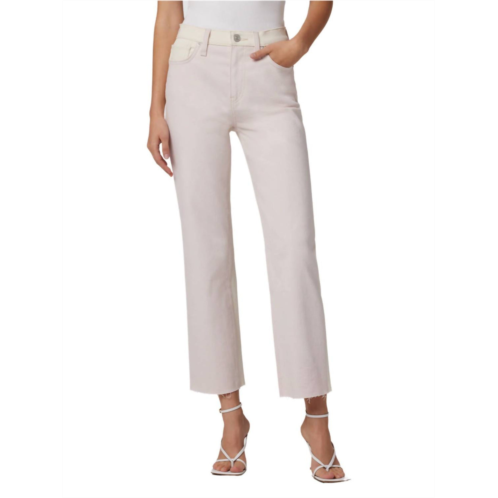 Hudson remi straight leg jeans in egret light pink