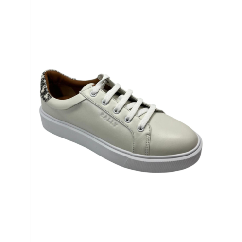 Bally clorys 6234065 womens white/roccia leather sneakers