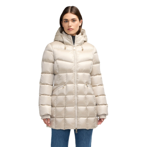 Pajar WOMENS zola box quilt mid-length puffer with fixed hood