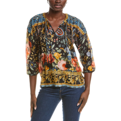 Johnny Was petite margot silk blouse