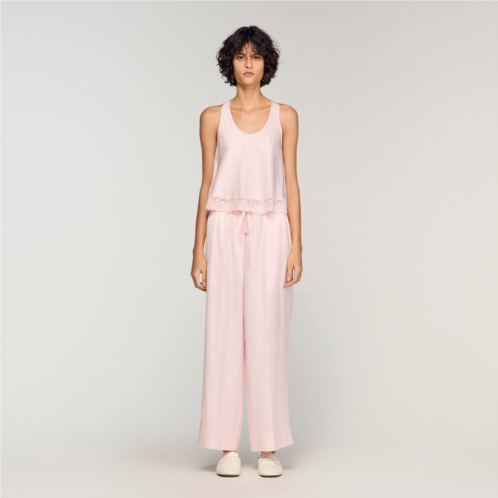 Sandro satin wide-leg trousers