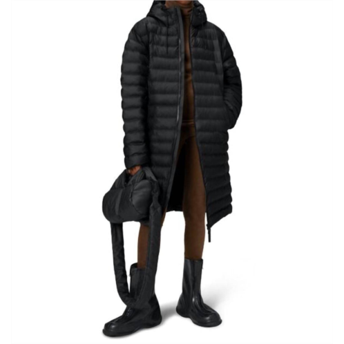 Rains unisex lohja longer puffer jacket in black