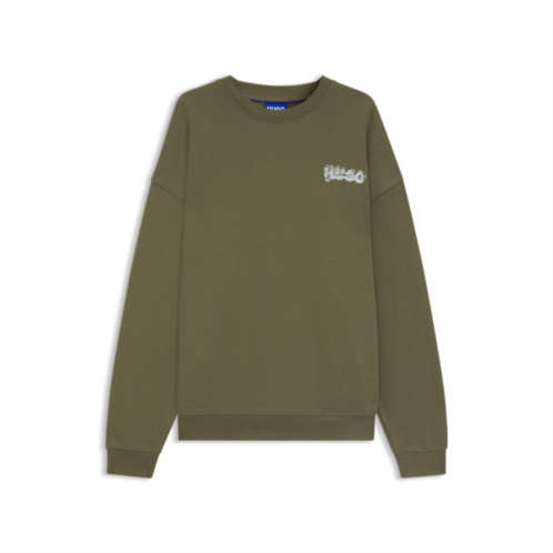 HUGO all-gender cotton-terry sweatshirt with logo prints
