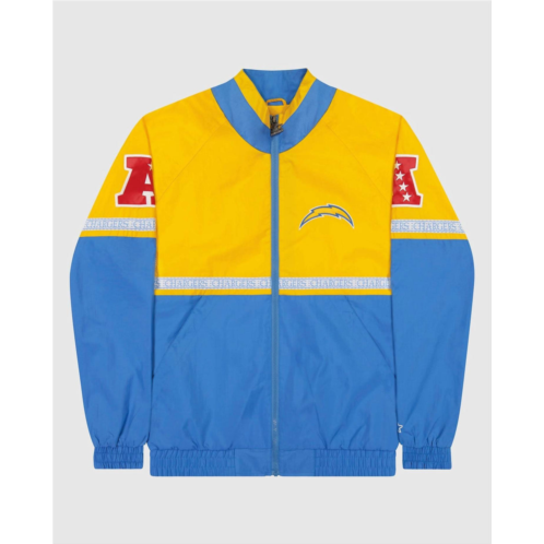 Starter mens los angeles chargers full-zip academy ii jacket in gold and light blue
