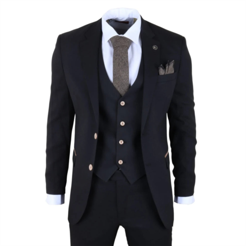 TruClothing plain 3 piece suit tailored fit office wedding prom set
