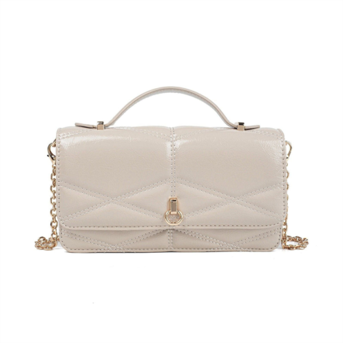 MKF Collection suzanne shoulder crossbody bag by mia k -taupe-vegan leather