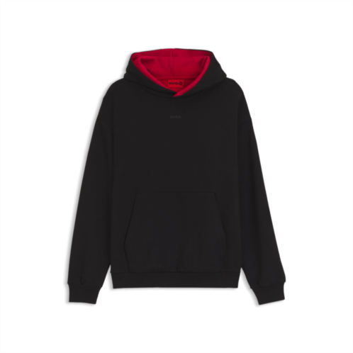 HUGO embroidered-logo hoodie in stretch cotton