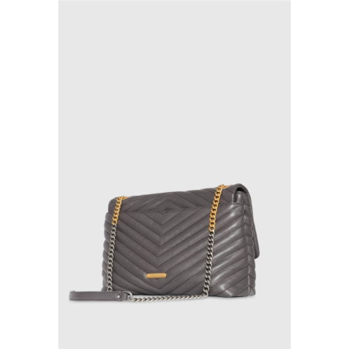 REBECCA MINKOFF womens edie flap shoulder bag in graphite