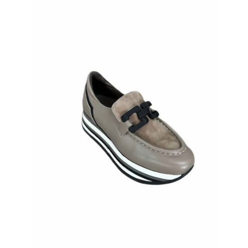 Softwaves womens cathy platform loafers in taupe black