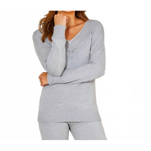 French kyss braided v-neck top in slate