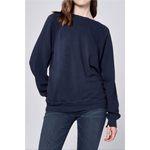 DEAR JOHN DENIM lilja crewneck long sleeve relaxed fit top in black iris