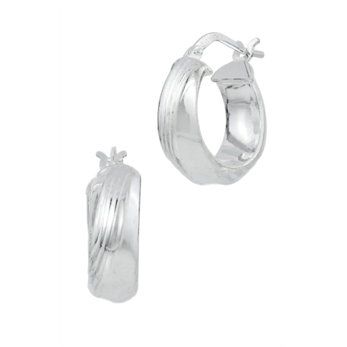 SAVVY CIE JEWELS italian rhodium plated over sterling silver .925 hoop earrings