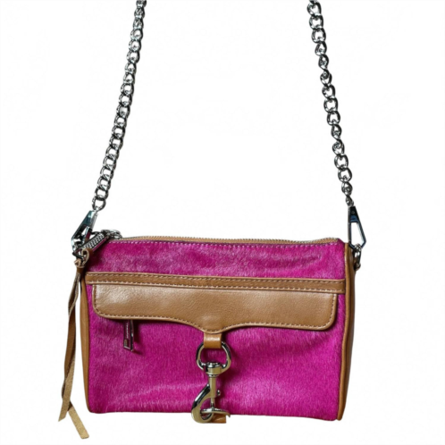 REBECCA MINKOFF womens mini calf hair crossbody bag in brown