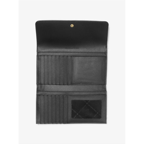 Michael Kors Outlet jet set travel crossgrain leather tri-fold wallet