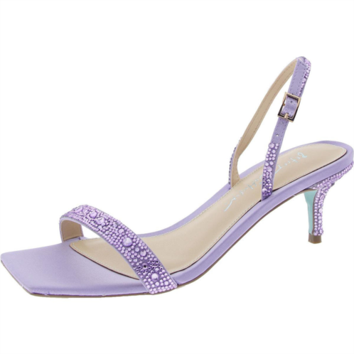Betsey Johnson rebel womens satin dressy slingback heels