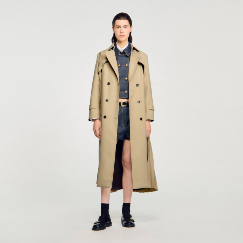 Sandro belted double-breasted trench