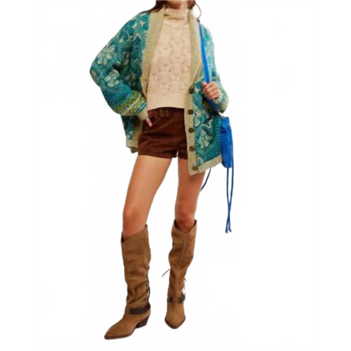 Free People sasha button front cardigan in green